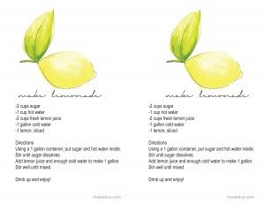 Make Lemonade recipe Card