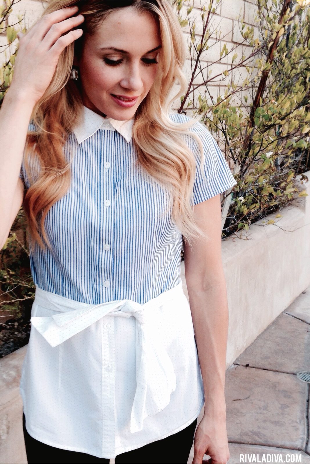 Color Blocking: DIY Button Up Blouse Tutorial at Riva La Diva