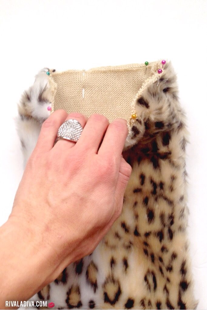 DIY: Pottery Barn's Faux Fur Stocking at RivaLaDiva.com