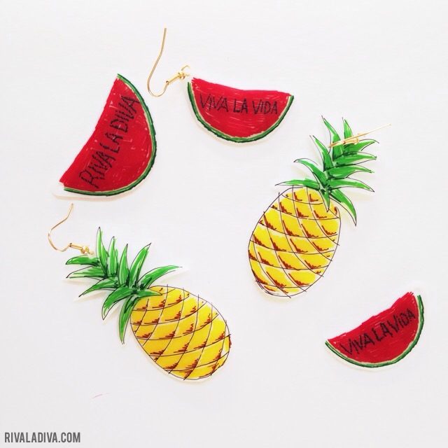 DIY Missoni Fruity Earring Tutorial, Pineapple, Watermelon - viva la vida!
