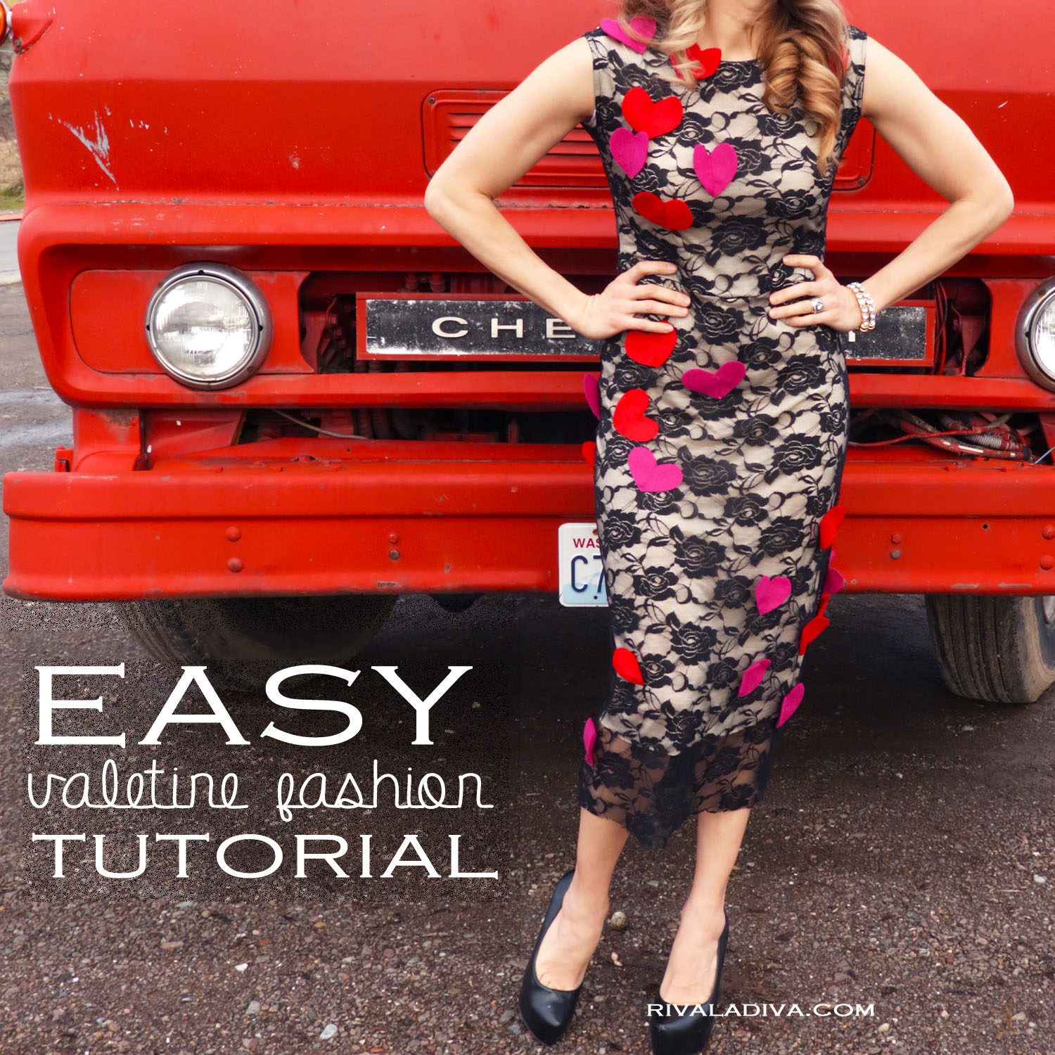 Easy Valentine Fashion Tutorial on RivaLaDiva.com