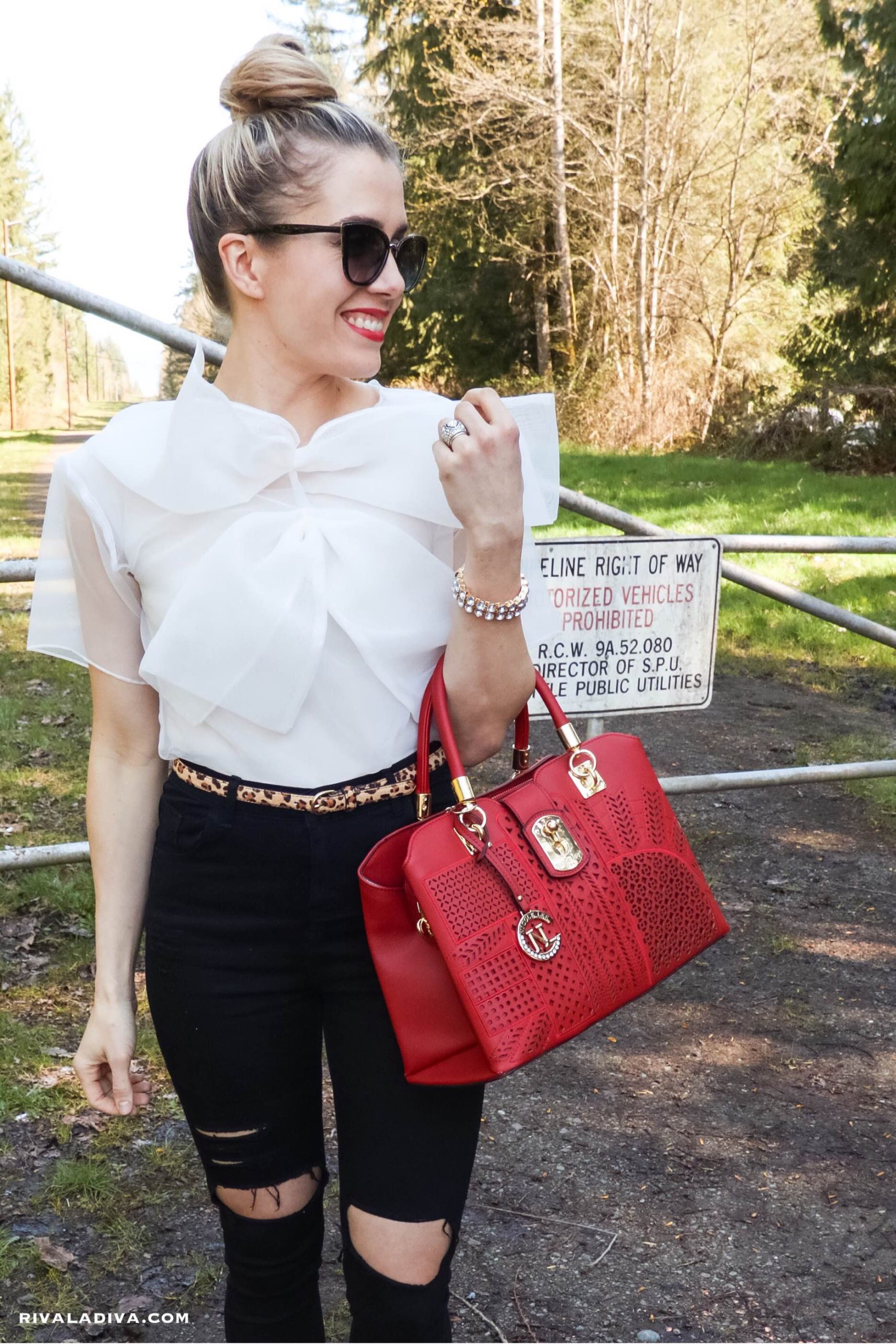 Gucci Organza Double Bow top