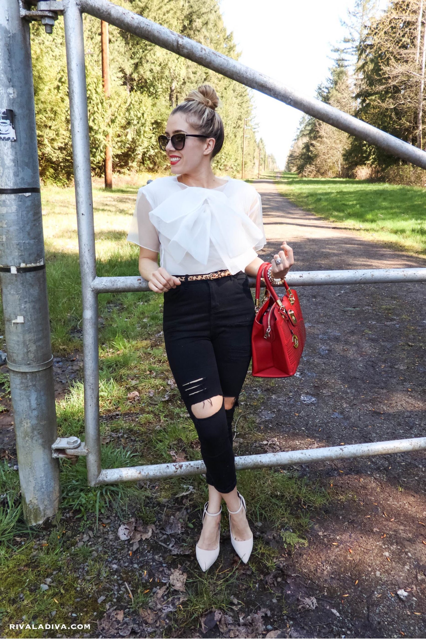 Gucci Organza Double Bow top
