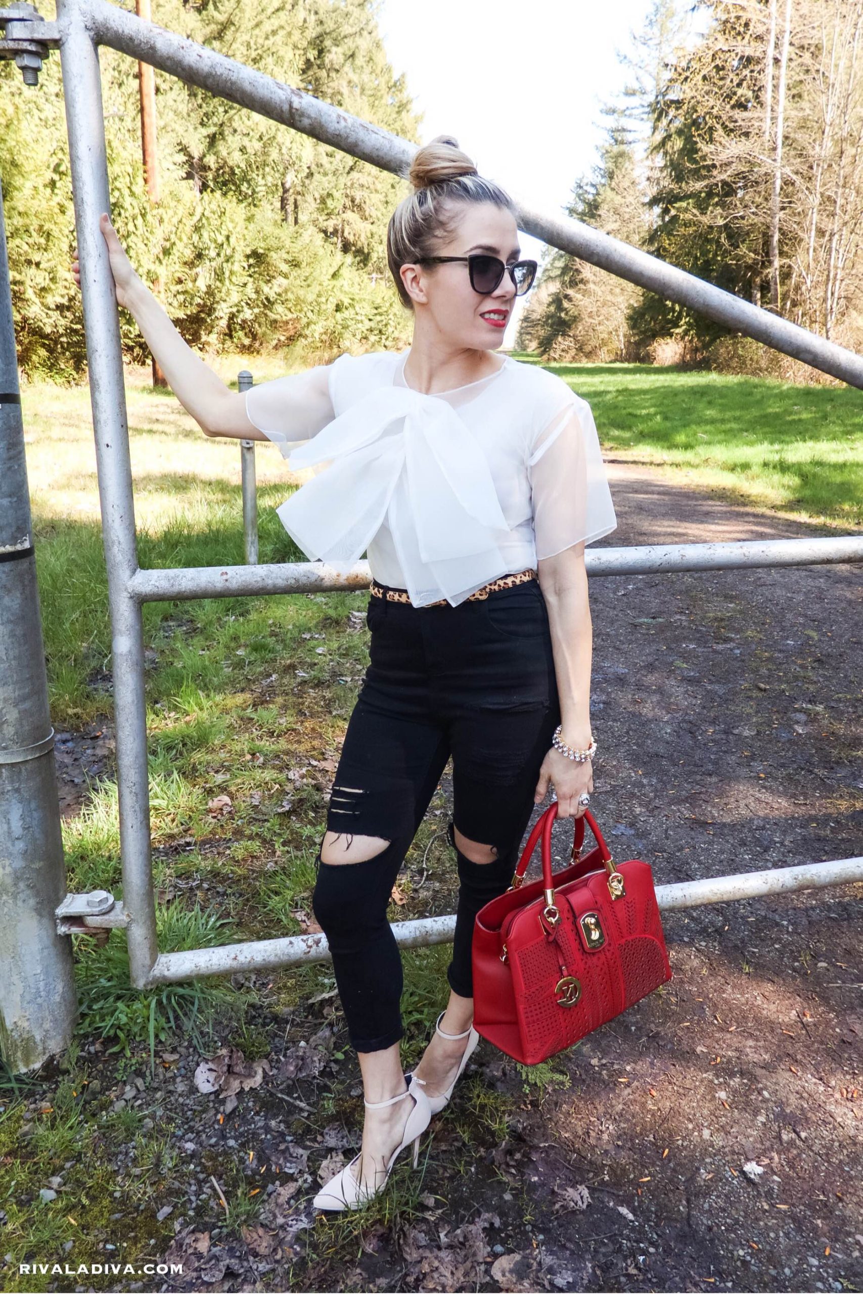 Gucci Organza Double Bow top